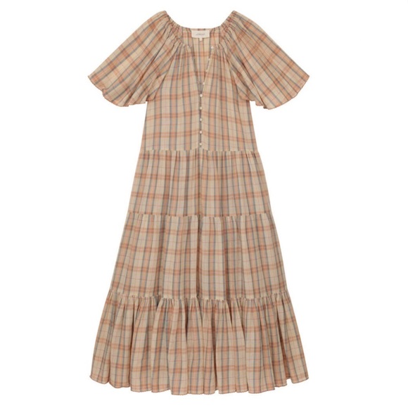 THE GREAT. Dresses & Skirts - The Great - The Iris Dress in Washed Rose Plaid